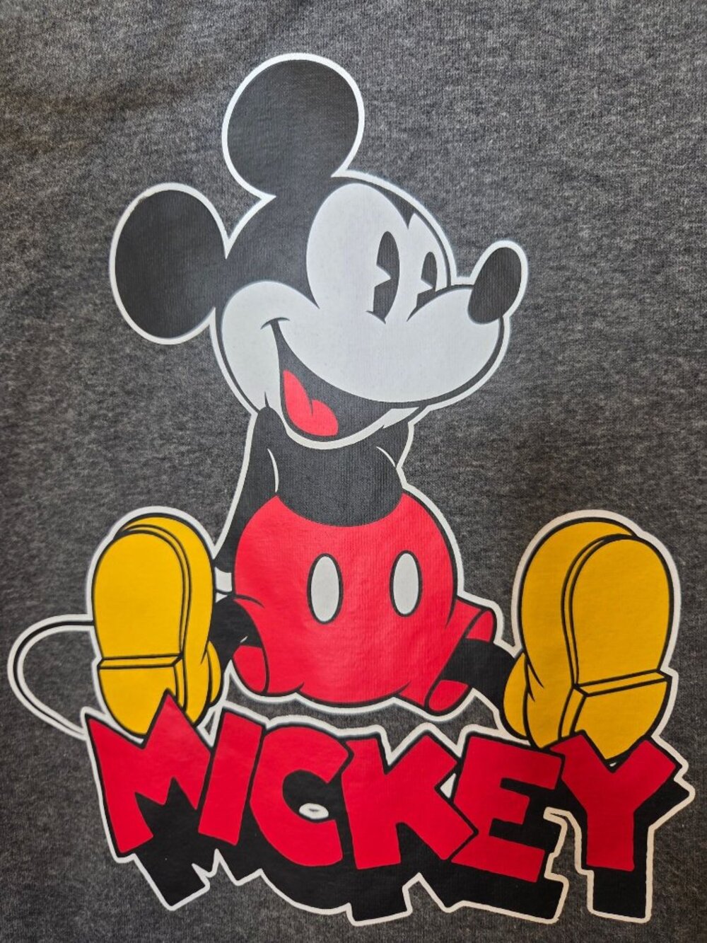 Mens Disney Mickey Mouse Gray Pullover Hoodie Sweatshirt M Cotton Blend - Picture 2 of 7